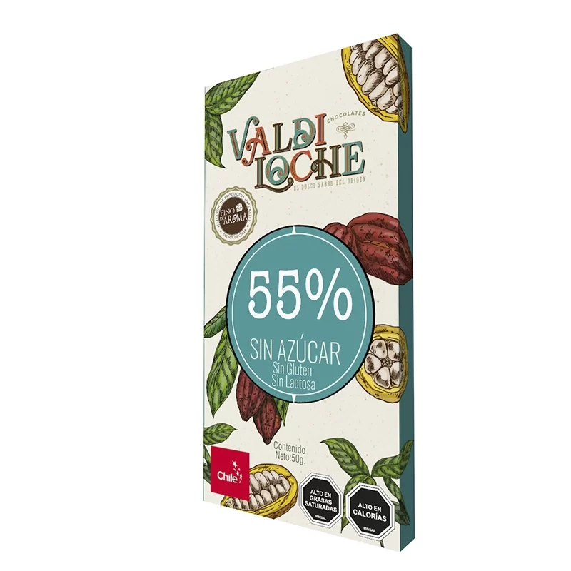 Chocolate 55% cacao Sin azúcar